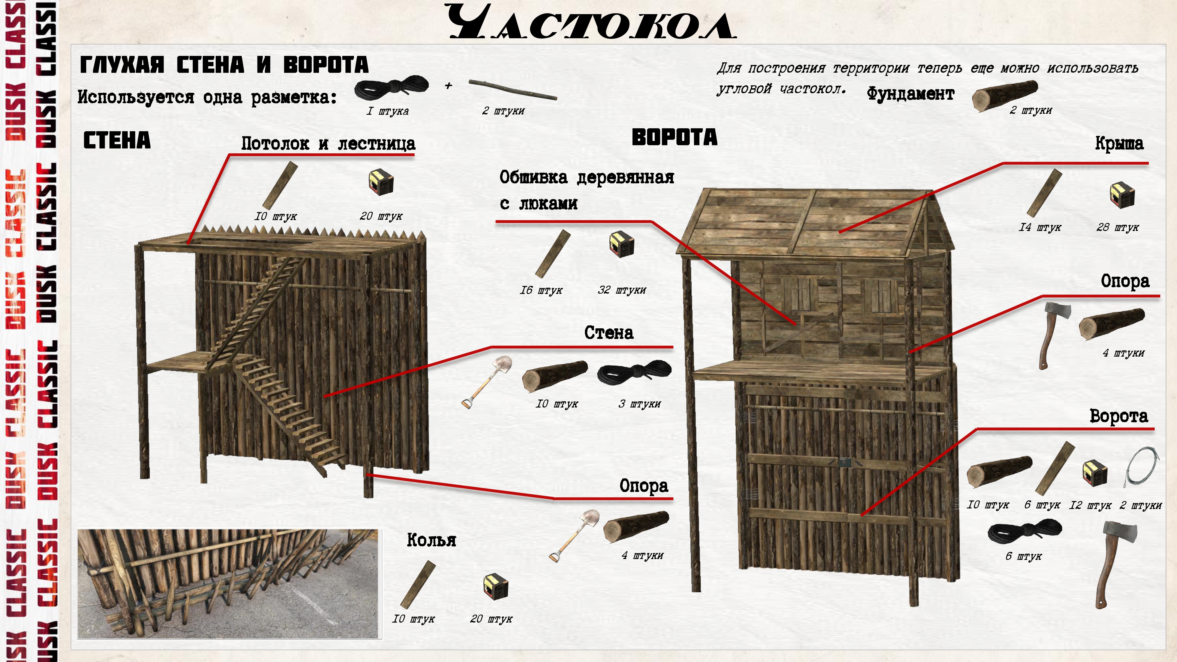 Схема частокола